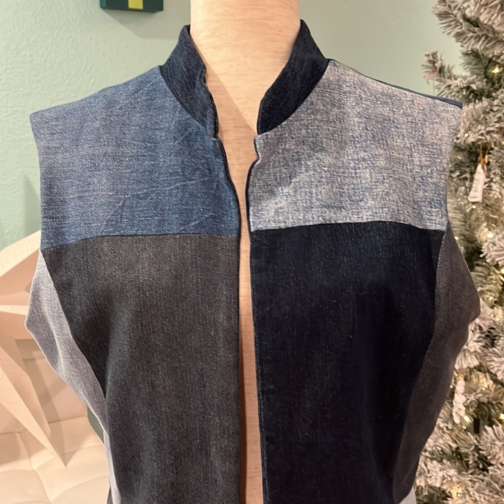 Patchwork Denim Vest - image 3